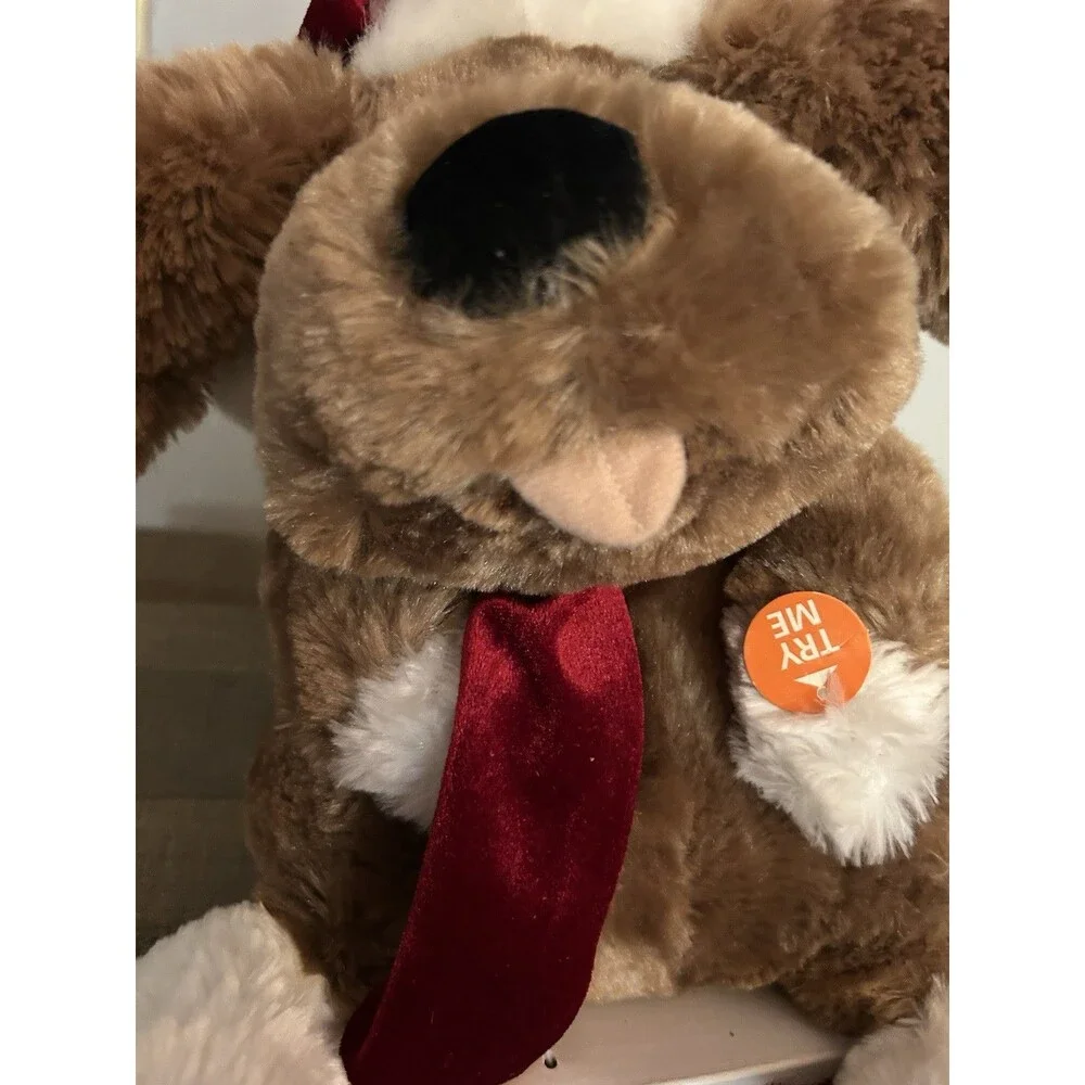 Home Accents Holiday Singing Animated Puppy Christmas Decor Moves Sings WORKING